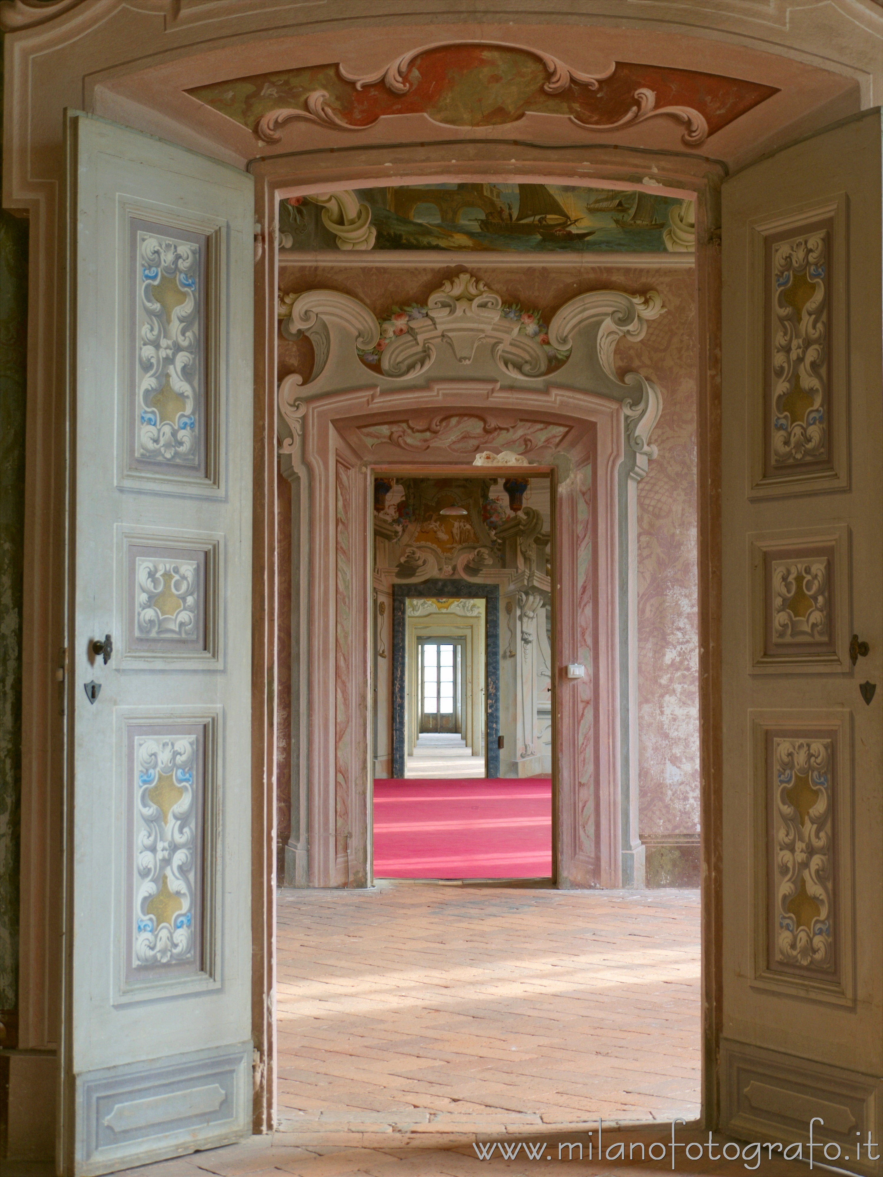 Bollate (Milan, Italy) - Doors in line inside Villa Arconati